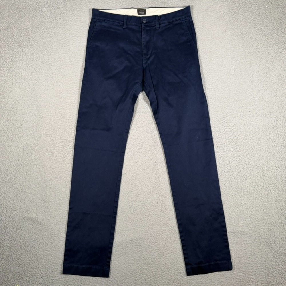 J Crew Pants Mens 30x32 Blue 484 Slim Fit Chino Casual Preppy Logo Cotton Blend